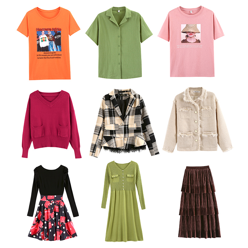 服装平铺拍摄白底图示例